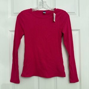 {Old Navy} Pink Ribbed Knit Long Sleeve Tee Shirt | S